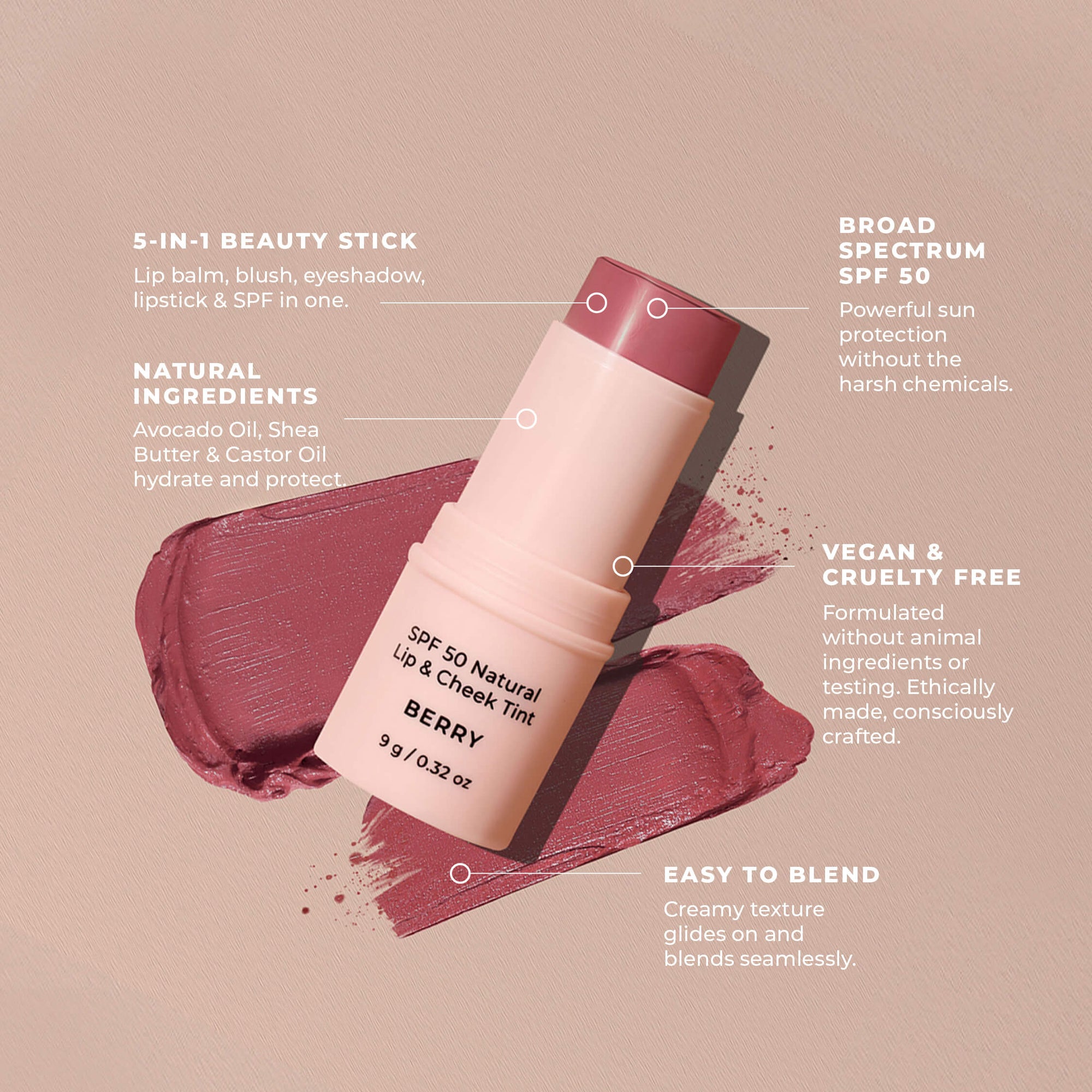 SPF 50 Natural Lip &amp; Cheek Tint